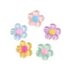 Hielo transparente flor de cinco pétalos DIY pegamento de crema accesorios de resina pasador hecho a mano diadema agujero parche para hebilla de zapato