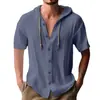 Ropa deportiva europea y americana transfronteriza para hombre, camisa casual de manga corta con capucha, sudadera de moda, versátil, holgada, camiseta de playa de moda