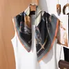 Pañuelo Cuadrado de Doble Cara Bicolor con Patrón de Espiga 65 para Mujer, Estilo Retro Francés Sencillo, Accesorio Elegante, Pequeño Pañuelo de Cuello de Moda