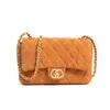 Bolso de Caja de Diamantes de Terciopelo con Patrón de Rombos de Nicho para Mujer, Nuevo Modelo Otoño e Invierno 2025, Bolso Cruzado con Cadena de Textura de Alta Calidad