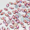 Rhinestones Acrílicos de Ojo de Caballo Color AB de 4*8 mm, Rhinestones de Fondo Plano para Decoración de Joyería, Maquillaje Facial, Pegatinas para Cejas, Materiales de Bricolaje