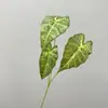 Plantas Verdes Artificiales para Paisajismo, Hojas de Caladio, Hojas de Colores, Arreglos Florales de Colores Otoñales, Materiales de Hojas, Decoración de Balcón para el Hogar, Plantas Artificiales