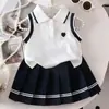 Ropa para Bebés Niñas 0-3 Años Verano Estilo Marino Polo + Falda Plisada Disponible en Stock