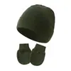 Comercio Exterior Otoño e Invierno Conjunto de Gorro y Guantes Anti-Rayaduras para Bebé Recién Nacido Gorro de Punto de Color Sólido Gorro para Bebé Suministros para Bebé