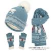 Novo chapéu de malha de inverno europeu e americano, cachecol, luvas, conjunto de três peças, envoltório de lã quente e à prova de frio