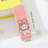 Espelho de bolso dobrável mini com estampa de desenho animado em cores de doce, espelho de maquiagem portátil de alta estética, espelho e pente flip-top em um só