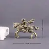 Mulan Plateada en Cobre, la Heroína Que Tomó el Lugar de Su Padre en el Ejército, Objeto Antiguo Sólido Vintage Adorno Artesanal Decorativo para Escritorio