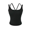 Ropa de mujer al por mayor transfronteriza estilo europeo y americano casual sexy top sin mangas con tiras cruzadas y almohadillas en el pecho para chicas calientes