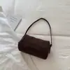 Bolsa Boston de Ombro Único Estilo Coreano Personalidade de Nicho Sob o Braço Retrô Simples Fosca de Alto Valor Elegante Cor Sólida Bolsa de Mão