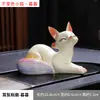 Mascota de té de zorro que cambia de color decoración al por mayor creativa para el hogar zorro juego de té decoración de escritorio juego de té accesorios para ceremonia del té