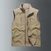 Chaleco Casual de Nuevo Estilo Primavera y Otoño Transfronterizo, Talla Grande Deportes al Aire Libre Senderismo, Escalada, Pesca, Chaleco Forrado de Polar, Chaleco Casual