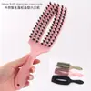 Nuevo peine de seis púas peine de costillas huecas peine curvo peine especial para el cabello de niñas peine de masaje al por mayor