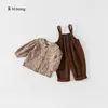 Coleção de Roupas Estilo Coreano para MeninasConjunto de Roupas Infantis Youbao: Saia, Camiseta, Calça Floral, Conjunto de Três Peças para Crianças
