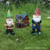 Figuras Personalizadas de Caja Sorpresa Adornos de Jardín de Resina Hechos a Mano Estatuas de Hadas Adornos de Dibujos Animados Pintados para Escritorio del Hogar