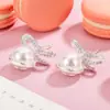 Brincos de Luxo com Laço Cravejado de Diamantes e Pérolas, Novo Estilo, Design de Nicho, Simples, Exquisitos, Modernos, Versáteis e de Alta Qualidade