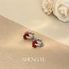 Pendientes elegantes de estilo retro con diseño de hebilla de oreja de flor, con cuentas sencillas y personalidad, combinables con todo, a la moda para mujer.
