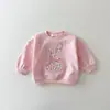 Sudadera Cómoda Versátil para Salir de Algodón Suave para Niñas, Estilo Nuevo Primavera y Otoño, Dibujos Animados Lindos, Cuello Redondo
