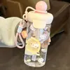 Taza Flotante de Paja Linda de Dibujos Animados Gran Capacidad Separación de Té y Agua Portátil Estudiante Taza de Agua de Plástico Alta Apariencia Taza con Infusor de Té