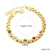 Pulsera de Diseño Minimalista Versátil Europea y Americana, Estilo de Nicho de Lujo Ligero, Chapado en Oro de 18 Quilates, Joyería con Cuentas de Circonita de Colores de Comercio Exterior, Pulsera Transfronteriza
