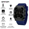 Relógio Esportivo Sanda, Relógio Eletrônico Quadrado Fashion para Contagem Regressiva de Estudante, Despertador Multifuncional Moderno, Relógio de Pulso com Display Único Atacado