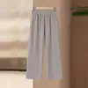 Pantalones casuales de pierna ancha, holgados, de cintura alta, elegantes, para el verano 2026, para mujeres de mediana edad y mayores, versátiles.