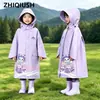 Capa de Chuva Nova e Moderna para Crianças, Meninos e Meninas, Impermeável de Corpo Inteiro, Adequada para Alunos do Ensino Fundamental e Jardim de Infância