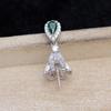 Accesorios DIY Joyería de Perlas de Zirconio Verde Plata S925 Baotou Corrector Soporte Vacío Jg5994 Producto Semiterminado 10-12mm