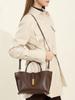 Bolsa de Mão de Couro de Primeira Camada Curtido Vegetal, Bolsa Tote Versátil para Mulheres, Bolsa de Ombro, Bolsa Transversal, Bolsa para o Dia a Dia, Nova Bolsa Balde de Couro Genuíno
