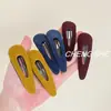 Pinza para el pelo de terciopelo colorida casual con forma de gota de agua para mujer 2025 Nuevo Elegante Pinza para flequillo de pelo roto en la frente Pinza lateral Pinza BB