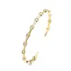 Pulseira Aogu Luxo Leve Elegante Cobre Banhado a Ouro 18K Zircônia Coração Flor para Mulheres, Pulseira Nova Versátil de Alto Padrão de Nicho