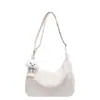 Bolsa Tote Transversal Leve Color Block Versátil para Inverno 2024 para Mulheres, Nova Bolsa Dumpling com Zíper, Bolsa de Ombro Único