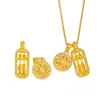 Colar de Contas de Ouro com Pingente de Contas de Transferência e Design de Girassol com Ábaco Cravejado de Diamantes, Mesmo Estilo do Colar de Ábaco Dourado Areia da Loja de Ouro Puzuo