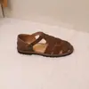 Sandalias de Moda Verano 2025 de Piel de Cabra Ligeras, Cómodas, Transpirables, Antideslizantes, Trenzadas, Estilo Retro Francés, Piel Genuina Original
