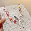 Goiaba de Verão ~ Colar de Contas de Goiaba Fresca Estilo Floresta para Mulheres, Corrente de Clavícula Doce e Fofa de Alto Valor de Nicho