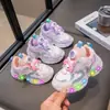 Tênis femininos, nova coleção outono 2026, tênis chunky estilo princesa infantil, sapatos twist com sola macia que acendem, design em malha