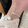 Pulseira de Prata Quebrada Estrela do Mar Concha de Pérola Moda Feminina Pulseira Personalizada Acessórios de Luxo Leve de Verão Nicho para Melhores Amigas