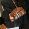 Nueva Bolsa Almohada Boston, Bolso de Hombro Novedoso Vintage Otoñal Melard para Mujer, Bolso de Hombro para Mujer Estilo Bowling