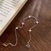 Versión Coreana de la Pulsera de Plata de Ley S925 de Trébol de Cuatro Hojas para Mujer, Nicho de Lujo Ligero, Joyería de Mano Fresca y Exquisita