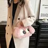 Bolso Bandolera de Peluche de Perro de Ojos Grandes con Cadena Imitación de Piel de Conejo Rex Bolso Tote Infantil para Todas las Estaciones Bolso de Mano de Dibujos Animados Moderno y Versátil