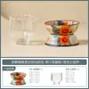 Taza de té de cerámica Ru kiln con diseño de girasol y glaseado de caramelo del fabricante, juego de té kung fu de alta gama, tetera, gaiwan, utensilios de té antiescaldantes