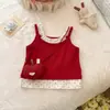Casa RosaNuevo Conjunto de Ropa de Verano para Niños, Chaleco y Shorts Falsos de Dos Piezas, Estilo Coreano, Elegante Conjunto de Dos Piezas para Bebés Niñas