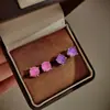 Pendientes de Zirconia Azul Paraiba con Corte de Fuegos Artificiales Coloridos Pendientes de Diamante Púrpura Rosa Rojo de Alto Carbono Pendientes Azul Klein