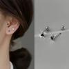 Aretes de Tuerca Torcida de Circonio Aguja de Plata S925 Mini Pequeños Amor Uñas para Hueso de la Oreja Aretes de Diseño Casual para Mujer