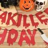 Bandera Decorativa de Letras con Tema Nuevo de Halloween Transfronteriza Festival Fantasma Daga Escena Maqueta Flor de Papel Tirar Feliz Cumpleaños