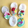 Nova Etiqueta de Pássaro e Flor Feita à Mão DIY Etiqueta de Aromaterapia de Gesso Molde de Relevo Molde de Silicone de Flor Molde de Flor