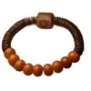 Pulsera de Cuentas de Buda de Círculo Único Bodhi Raíz de Bodhi Blanca Desgastada Semilla Envejecida Cuentas Dzi Accesorios Pulseras para Hombres y Mujeres