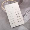 12 pares de pendientes de diamantes pequeños y grandes con forma de bola de plata dorada y perla, joyería sencilla de moda para mujer.