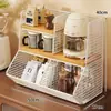 Estante de almacenamiento de escritorio para sala de estar, mueble lateral de comedor, mesa de café, organizador de tazas de café, estante de almacenamiento de juguetes y bocadillos para el hogar