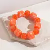 Pulsera elástica redonda de acrílico empalmada, Moda retro europea y americana, Pulsera versátil para el día a día, Joyería con sensación de lujo ligero y alta gama