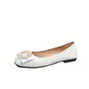 Zapatos Planos Cómodos Slip-On de Comercio Transfronterizo 2026 Nuevo Estilo Punta Cuadrada Boca Baja Hebilla de Perla Mocasines Versátiles para Mujer